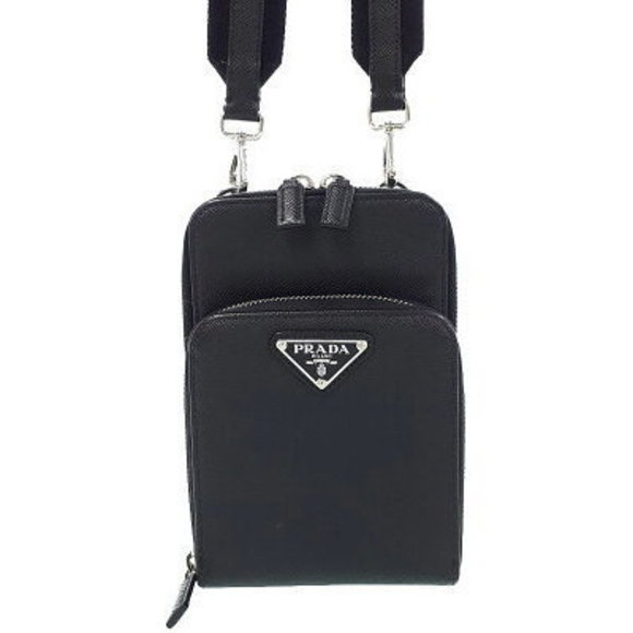 Prada Saffiano Leather Smartphone Case Shoulder Bag - Picture 1 of 8
